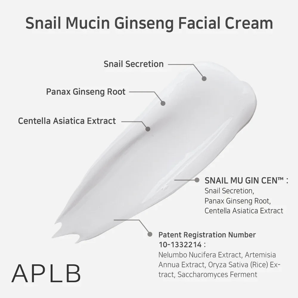 APLB Snail Mucin Ginseng Facial Cream 55ml