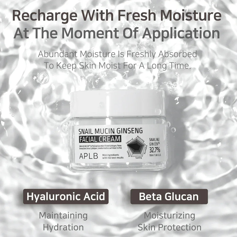APLB Snail Mucin Ginseng Facial Cream 55ml