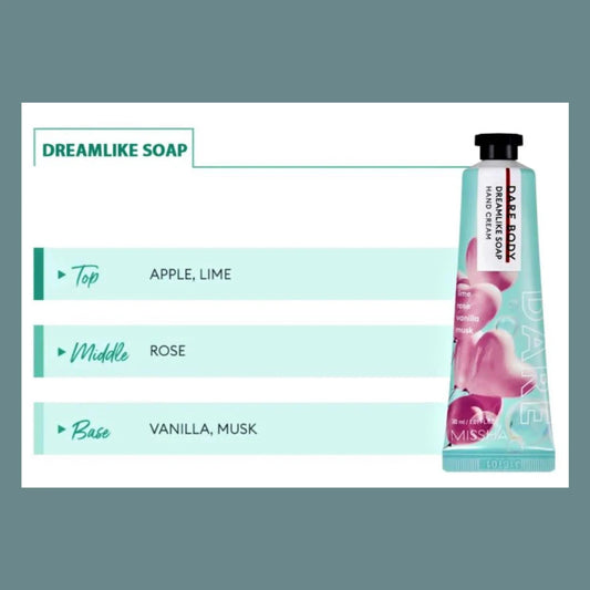 MISSHA Dare Body Hand Cream Dreamlike Soap 30ml - ORION XO Exclusive