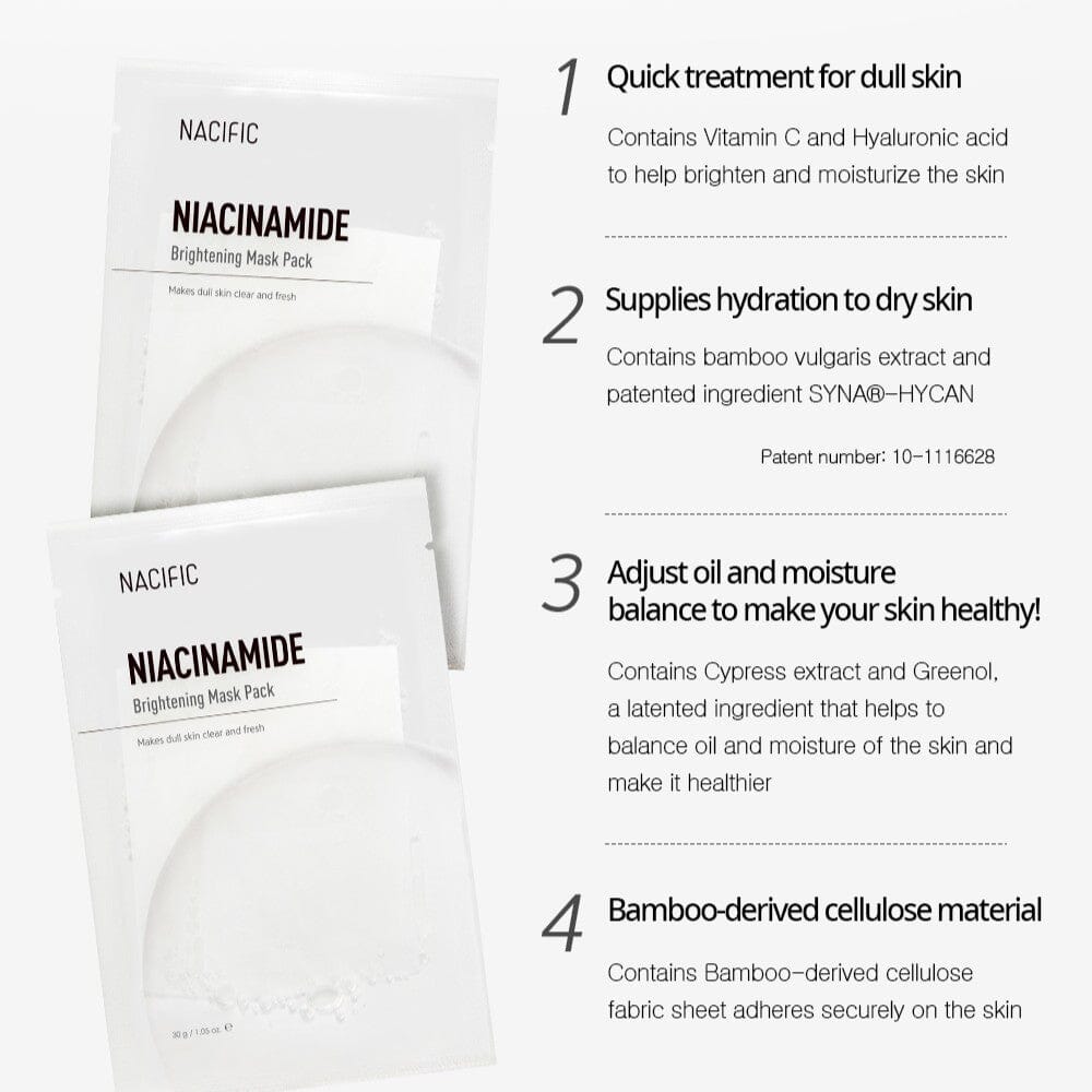 NACIFIC Niacinamide Brightening Mask (1ea) - ORION XO Exclusive