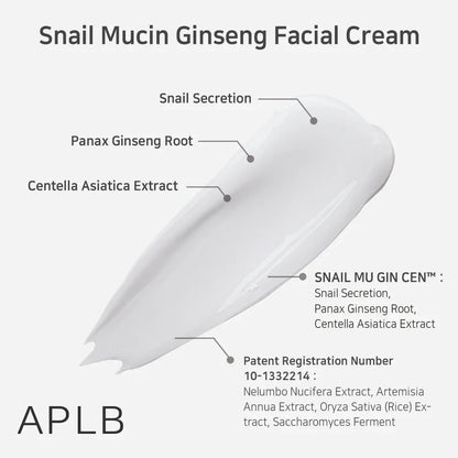 APLB Snail Mucin Ginseng Facial Cream 55ml