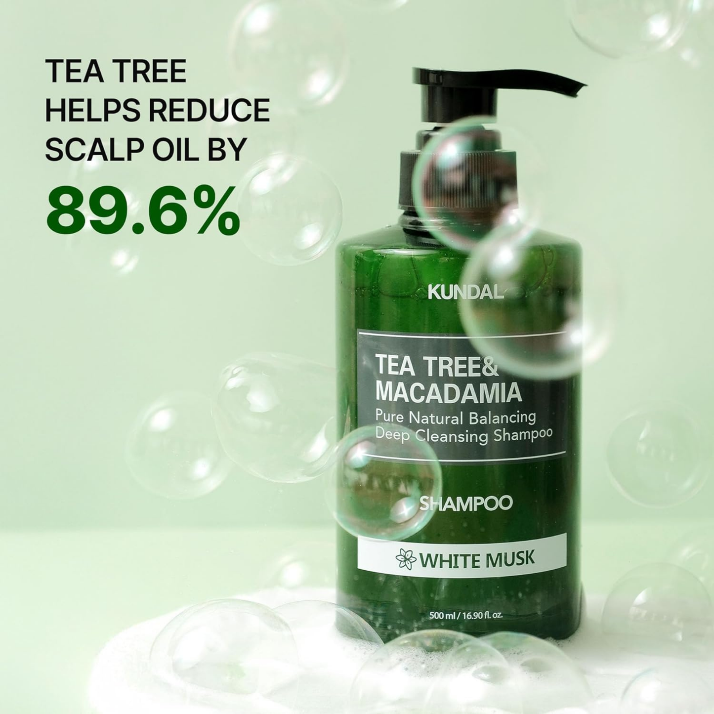 KUNDAL Tea Tree & Macadamia Pure Natural Balancing Deep Cleansing Shampoo White Musk 500ml
