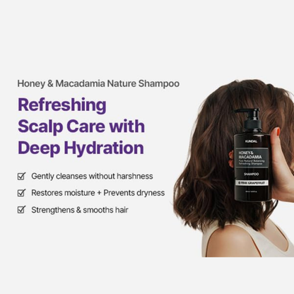 KUNDAL Honey & Macadamia Pure Natural Balancing Refreshing Shampoo Cherry Blossom 500ml