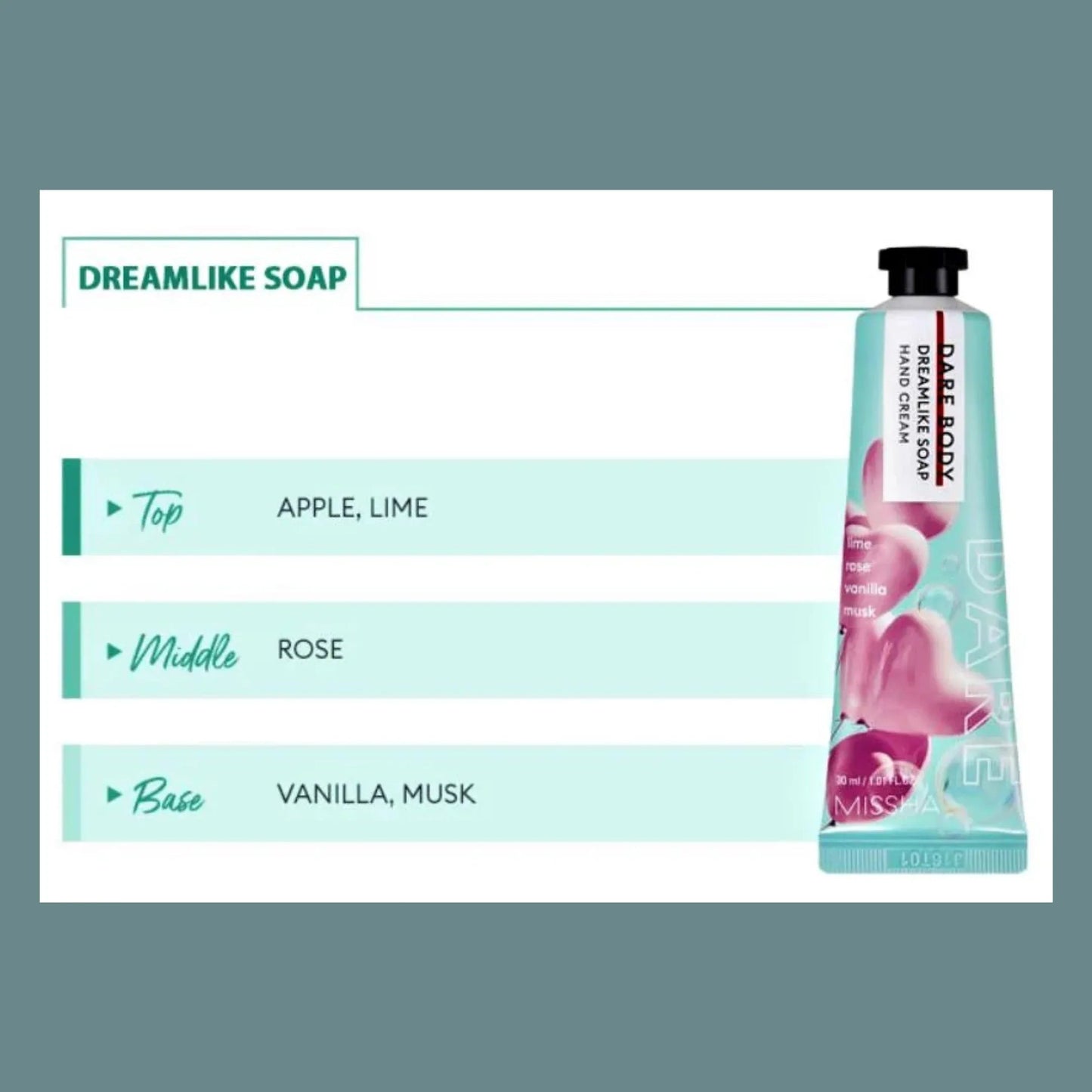 MISSHA Dare Body Hand Cream Dreamlike Soap 30ml - ORION XO Exclusive