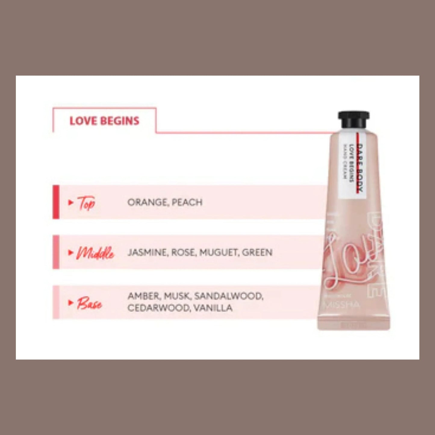 MISSHA Dare Body Hand Cream Love Begins 30ml - ORION XO Exclusive