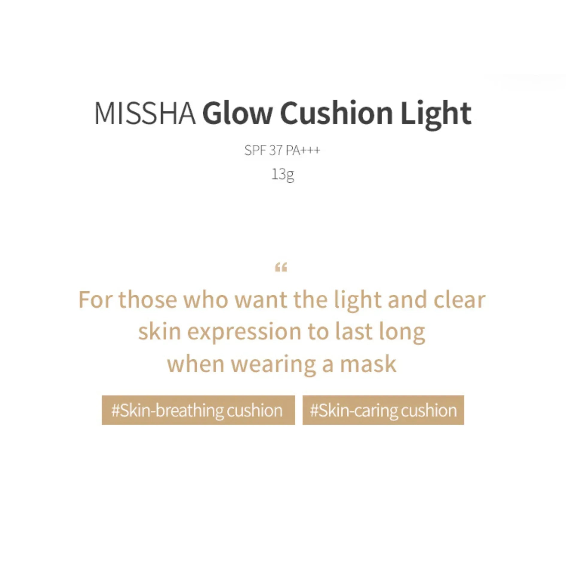 MISSHA Glow Cushion Light NO.23 SAND 14g - ORION XO Exclusive