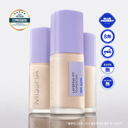 MISSHA Layering Fit Foundation Semi Glow 19.Ivory 35ml - ORION XO Exclusive