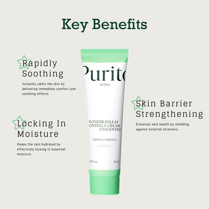 PURITO SEOUL Wonder Releaf Centella Cream Unscented 1ml (Pouch Sample) - ORION XO Exclusive