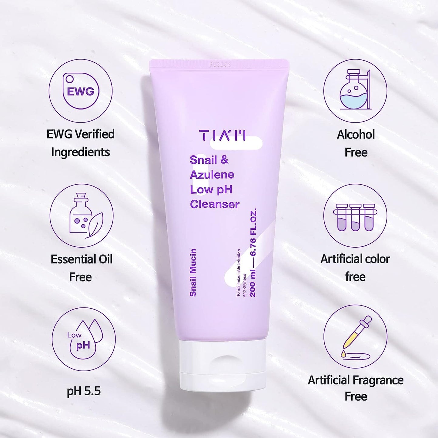 TIA'M Snail & Azulene Low pH Cleanser 200ml