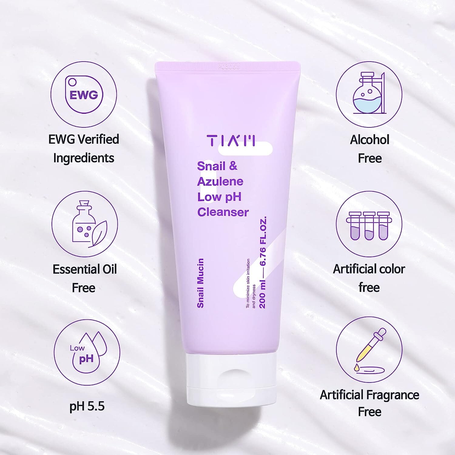 TIA'M Snail & Azulene Low pH Cleanser 200ml