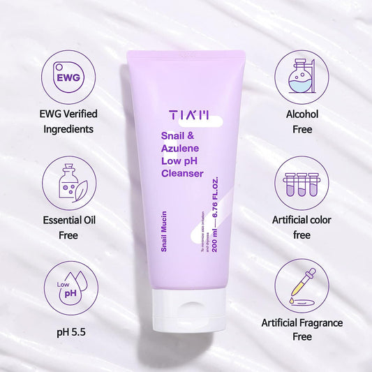 TIA'M Snail & Azulene Low pH Cleanser 200ml