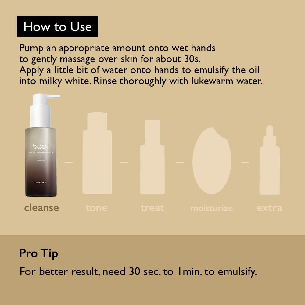 Haruharu WONDER Black Rice Moisture Deep Cleansing-Oil 150ml - ORION XO Exclusive