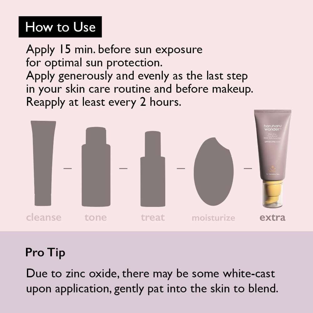 Haruharu WONDER Black Rice Pure Mineral Relief Daily Sunscreen SPF50+ PA++++ 50ml - ORION XO Exclusive