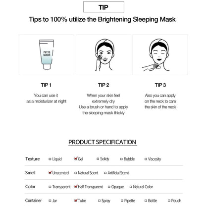 NACIFIC Phyto Niacin Brightening Sleeping Mask 100ml (5% Niacinamide) - ORION XO Exclusive