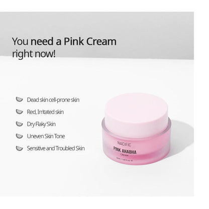NACIFIC Pink AHA BHA Cream 50ml - ORION XO Exclusive