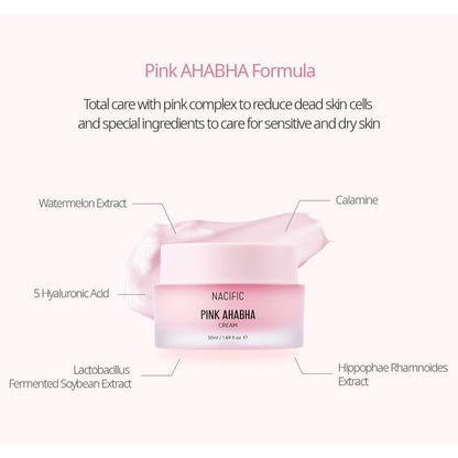NACIFIC Pink AHA BHA Cream 50ml - ORION XO Exclusive