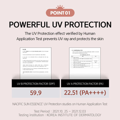 NACIFIC Vegan Sun Essence Verified SPF50+/ PA++++ 50ml - ORION XO Exclusive